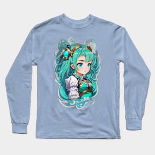 Lyra's Melody: Enchanting AI Anime Character Art Long Sleeve T-Shirt